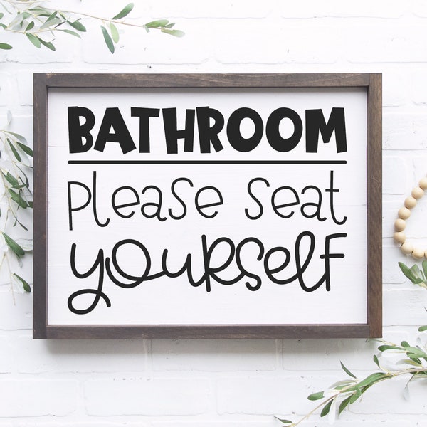 Please Seat Yourself Bathroom Sign - Etsy