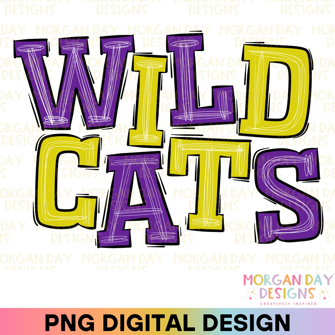 Wildcats Sublimation PNG File, School Mascot Shirt Design, Doodle ...
