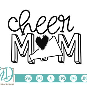 Cheer Mom SVG, Cheerleader SVG,  Cheer SVG, Cheer Shirt svg, Cheerleading svg, Cheer Cut Files, Cheer Megaphone svg, Proud Cheer Mom svg