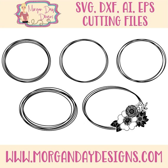 Download Frame SVG Circle Frame SVG Floral Frame SVG Oval Frame | Etsy