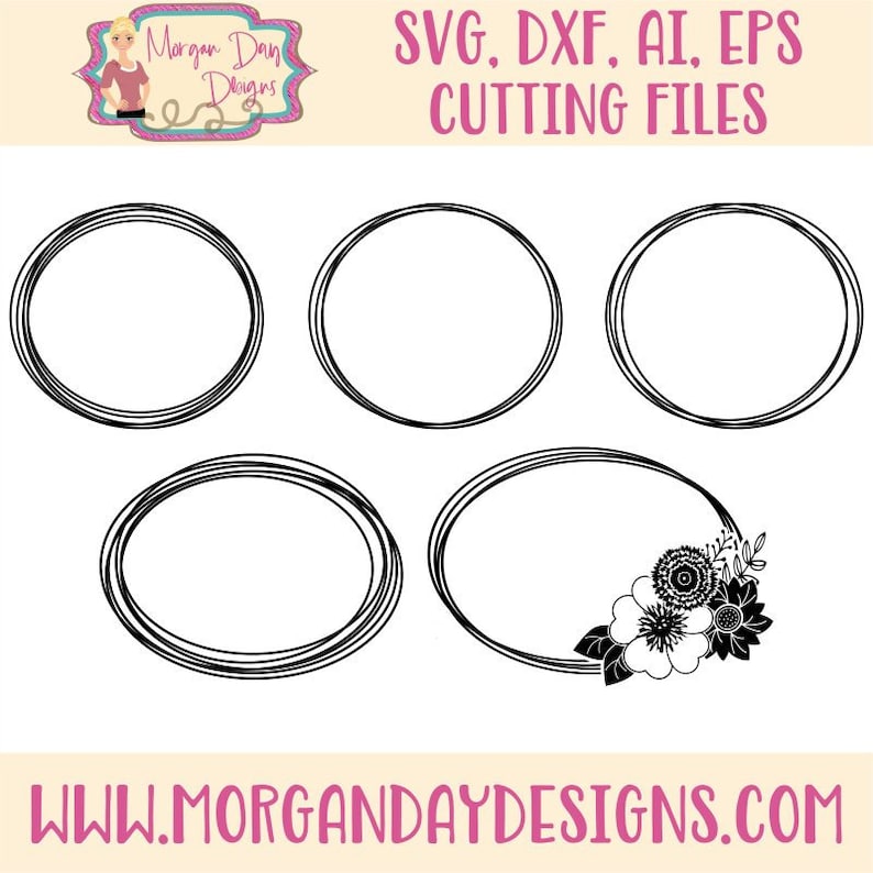Download Frame SVG Circle Frame SVG Floral Frame SVG Oval Frame | Etsy