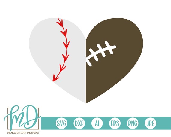 Download Baseball Svg Football Svg Baseball Heart Svg Football Heart Etsy