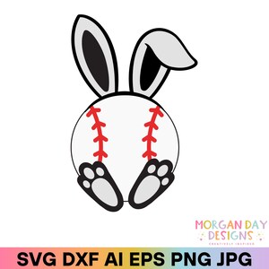 Baseball Bunny SVG, Ostern Baseball Bunny Ohren PNG, Junge Ostern Shirt Design, Cricut Silhouette digitaler Download, Sport Ostern Clipart
