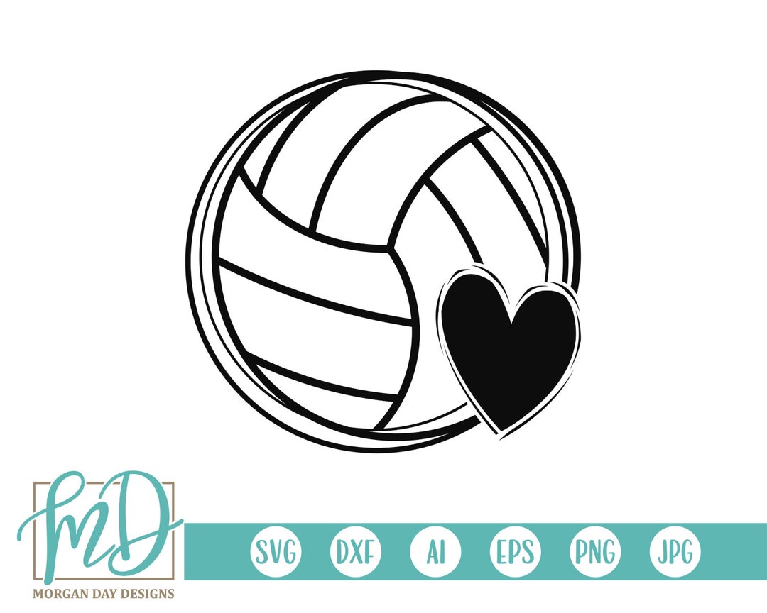 Volleyball SVG, Volleyball Outline, Volleyball Mom SVG, Volleyball Cut ...