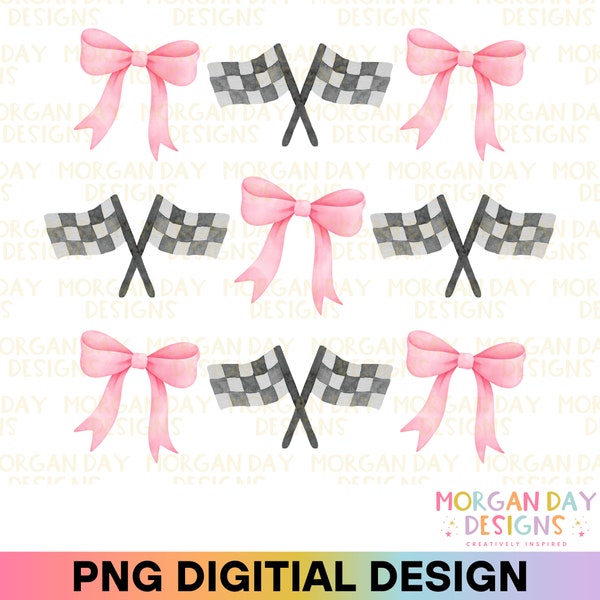 Coquette Checkered Flag PNG, Pink Bow Aesthetic PNG, Racing PNG, Preppy Social Club, Trendy Shirt, Sublimation Design, Digital Download