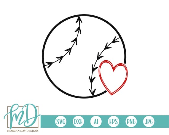 Download Baseball Svg Baseball Outline Baseball Heart Svg Etsy