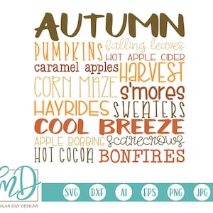 Autumn Subway Art SVG, Fall SVG, Autumn SVG, Harvest svg, Pumpkin svg, Thanksgiving svg, Fall Sign svg, Subway Art svg, Sign svg, Bonfires