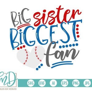 Honkbal SVG, grote zus grootste fan SVG, honkbal zus SVG, softbal zus SVG, grote zus SVG, grootste fan SVG, trotse zus SVG