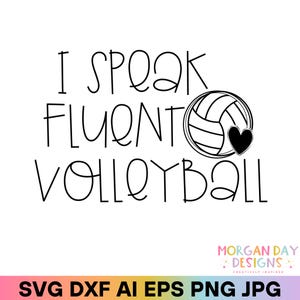 私は流暢にバレーボールを話します SVG、バレーボールママシャツデザイン、バレーボールコーチ、チームスピリット、引用、デジタルダウンロード、クリカット、シルエット