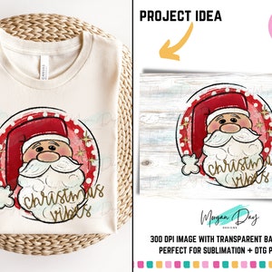 Natal Vibes PNG Sublimação, Natal PNG, Papai Noel Png, Linda Camisa De Natal Png Design, Papai Noel Png, Design De Sublimação
