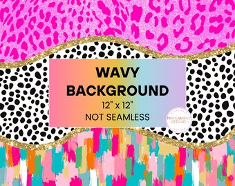 Golvende achtergrond PNG, trendy digitale download, penseelstreekontwerp, Dalmatiër, cheetah, luipaard, glitter, DTF, Cricut, silhouet