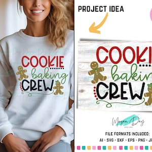 Cookie Baking Crew SVG, Christmas SVG, Holiday Cut File, Cookie SVG, Gingerbread svg, Cookie Crew svg, Apron, Funny Saying, Family, Kids