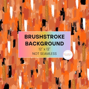 Orange Brushstroke Background, Pattern PNG, Digital Paper, Brush Strokes, Messy Paint, Preppy, Faux Gold Glitter, Bright, Colorful