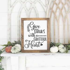 Give Thanks With A Grateful Heart SVG, Thanksgiving Quote SVG, Fall SVG, Thanksgiving svg, Autumn svg, Wood Sign svg, Christian svg, Clipart