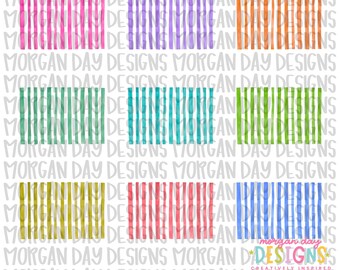 Bundel aquarel streep rechthoek, preppy streep png-set, kleurrijke gestreepte achtergronden, sublimatie ontwerppakket