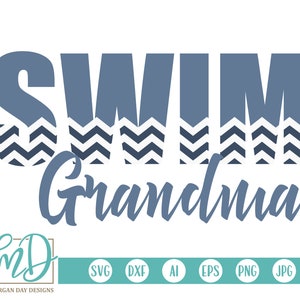 Swim SVG, Swim Grandma SVG, Swim Team SVG, Grandma svg, Swimmer svg, Proud Grandma svg, Maior fã, Camisa de natação, Design de natação, Arquivos de corte de natação