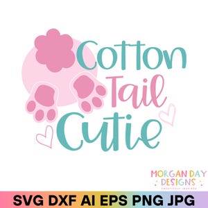Cotton Tail Cutie SVG, rosa Osterhase Hintern geschnitten Datei, Bunny Füße Clipart, digitaler Download für Cricut, Silhouette, Sublimation, Ostern Png