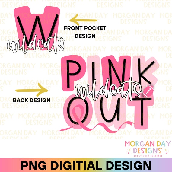 Pink Out Png, Wildcats Png, Football Png Sublimation Designs, Pink Out Football Shirt Design, Pink Out Breast Cancer Awareness Png