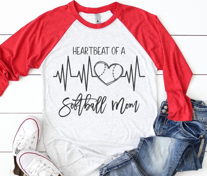 Softball Heartbeat SVG Softball Mom SVG Softball SVG Etsy