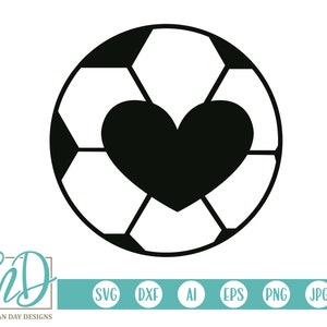 Soccer Ball SVG - Soccer Heart SVG - Soccer SVG - Soccer svg Design - Icon svg - Noun svg - Soccer Girl svg - Soccer Clipart - Soccer - dxf