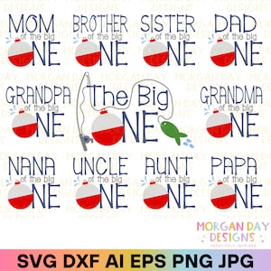 Fishing Birthday SVG, Fishing SVG, One Fishing Shirt, Birthday Fishing SVG, The Big One svg, The Big One Family Bundle svg, Family Fishing