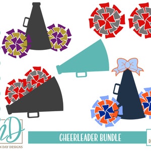 Cheerleader SVG Bundel - Cheer Bundel SVG - Cheerleader SVG - Cheer svg - Cheerleading - Cheer Pom Pom svg - Megafoon svg - Cheer Bow svg