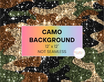 Glittercamouflageachtergrond, camouflage PNG, patroon PNG, digitaal papier, penseelstreken, rommelige verf, sublimatie, gouden glitter