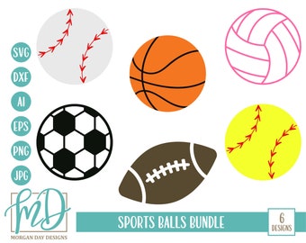 Paquete deportivo SVG, Paquete SVG, Balones deportivos SVG, Deporte svg, Béisbol, Baloncesto, Softbol, Fútbol, Fútbol, Voleibol, Mayor fan svg