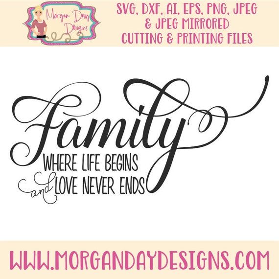 Download Family Where Life Begins and Love Never Ends SVG Family SVG | Etsy