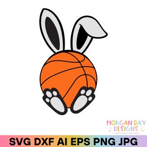 Basketball Hase SVG, Ostern Basketball Hase Ohren PNG, Junge Ostern Shirt Design, Cricut Silhouette digitaler Download, Sport Ostern