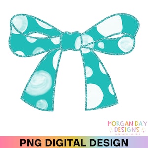 Polka Dot Coquette Bow PNG, Trendy Glitter Bow Clipart, Aesthetic Digital Download for Cricut Silhouette, Cute DIY Sublimation Design