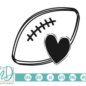 Football SVG, Football Heart SVG, Football Outline SVG, Football Mom svg, Icon svg, Noun svg, Football Sister svg, Clipart, Biggest Fan svg