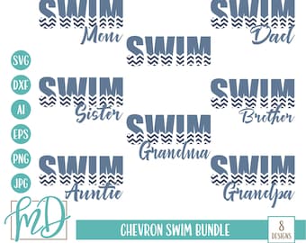 Swim SVG Bundle, Swim Bundle, Bundle SVG, Swim SVG, Swim Mom svg, Swim Dad svg, Swim Auntie svg, Swimmer svg, Proud Mom svg, Swim Cut Files