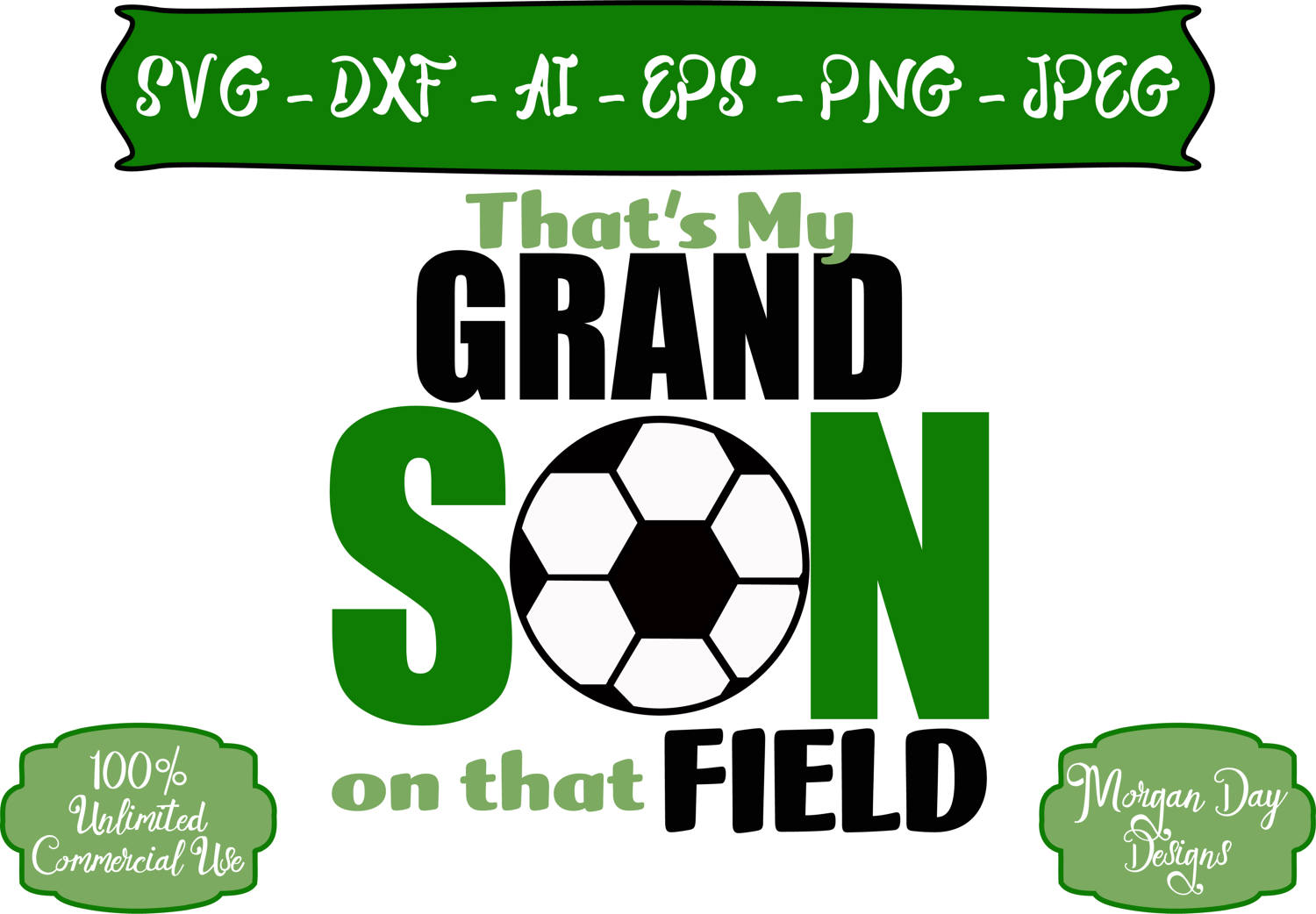 Soccer SVG That's My Grandson on that Field SVG Soccer Etsy
