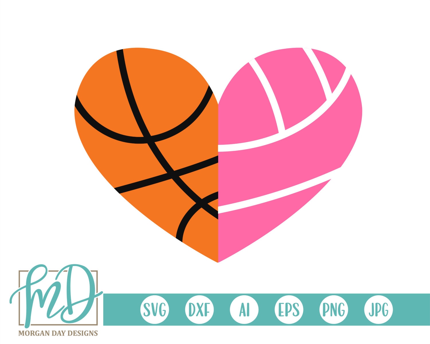 Basketball SVG Volleyball SVG Basketball Heart SVG Etsy