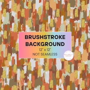 Fall Brushstroke Background, Autumn PNG, Pattern PNG, Digital Paper, Brush Strokes, Messy Paint, Sublimation, Gold Glitter