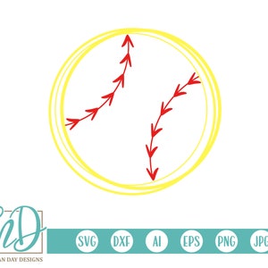 Softball SVG - Softball Clipart - Softball Outline - Softball Cut Files - Baseball SVG - Softball Strings SVG - Softball Mom svg - Svg - Dxf