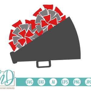 Pom Poms SVG, Cheer SVG, Cheerleader SVG, Cheer Clipart, Cheer Shirt, Cheer Squad svg, Noun svg, Icon svg, Cheer Pom Pom svg, Megaphone svg