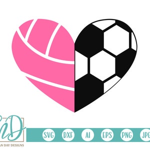 Volleybal SVG - Soccer SVG - Volleybal Heart SVG - Soccer Heart svg - Full Heart Full Schedule - Sports Half Hearts svg - Soccer Mom svg