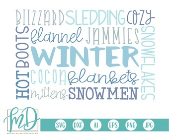 Winter Subway Art SVG, Winter SVG, Kerstmis SVG, Sneeuwmannen svg, Sneeuwvlokken svg, Christmas Sign svg, Subway Art svg, Porch Sign svg, Snow svg