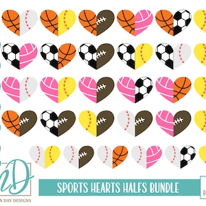 Sport SVG Bundel, Sport Half Hearts SVG, SVG Bundel, Full Heart Full Schedule svg, Proud Mom svg, Sports Bundle, Biggest Fan svg, Sports