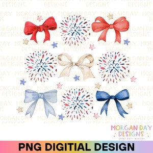 Retro Kokette 4. Juli PNG, USA Feuerwerk Png, Kokette Bögen, Vintage Vierter Juli Shirt Design, digitaler Download, Sublimationsdesign
