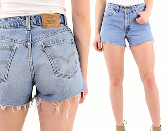 Vintage Levi&#39;s High Waist Shorts Light Wash 00 0 2 4 6 8 10 12 14 16 18 20 Plus