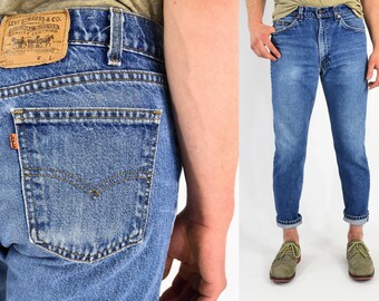 1970's Vintage Men's 31 X 30 Levi's 505 Jeans Dark Stone Wash Jeans Rockabilly USA Made