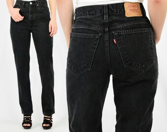 levi's black high waisted jeans