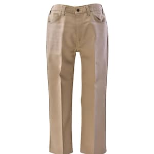 Mens Vintage Levi&#39;s Polyester Pants Tan Beige Gold Tab Size 34x30 Straight Leg
