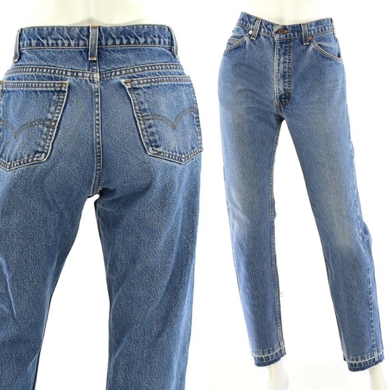 Womens Vintage High Waist Levis Jeans Tapered Leg… - image 2