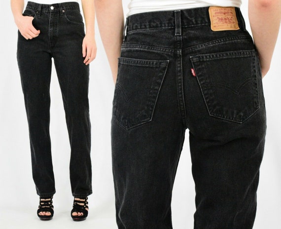 Vintage Levis High Waist Black Jeans 