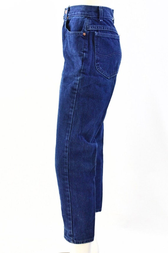 90s Vintage Lee Jeans Womens 7P Dark Wash High Wa… - image 5