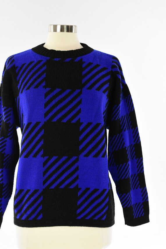 90s Vintage Womens M Geometric Print Sweater Rela… - image 3